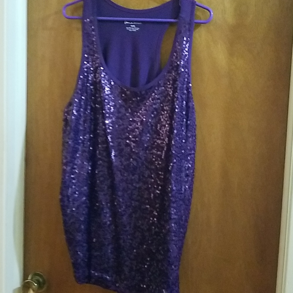 Purple Sequin Tank Top